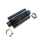 Kooks 3in Oval Clamp In Center/Center Muffler 12in Long Body Polished Stainless Steel thumbnail 1