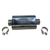 Kooks 3in Oval Clamp In Center/Center Muffler 12in Long Body Polished Stainless Steel thumbnail 4