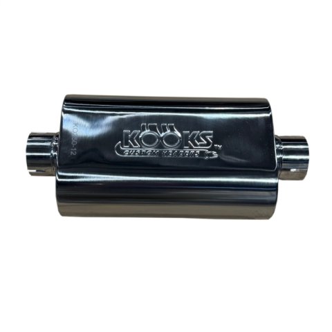 Kooks 2.5in Oval Clamp In Muffler 12in Long Body Polished Stainless Steel thumbnail 4