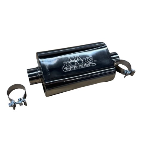 Kooks 2.5in Oval Clamp In Muffler 12in Long Body Polished Stainless Steel thumbnail 5