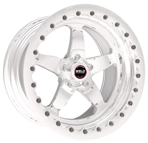 Weld S71 17x10 / 5x4.5 BP / 7.9in. BS Polished Wheel (Low Pad) - Polished Single Beadlock MT thumbnail 2