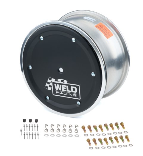 Weld Sprint Direct MT 15x8 / 5x9.75 BP / 4in. BS Polished Assembly - Outer BL w/Black 6-Dzus Cover
