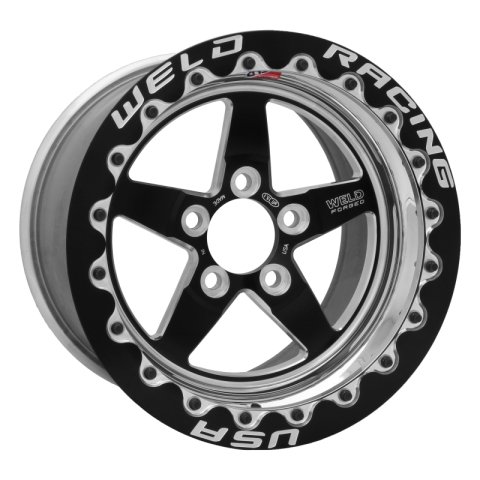 Weld S71 15x10.33 / 5x4.5 BP / 7.5in. BS Black Wheel (Medium Pad) - Black Single Beadlock MT thumbnail 2