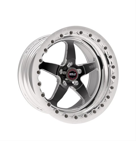Weld S71 15x10.33 / 5x4.75 BP / 7.5in. BS Black Wheel (Medium Pad) - Black Single Beadlock MT