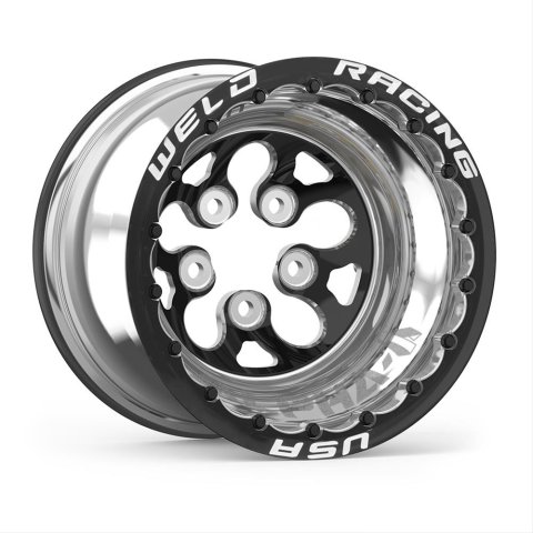 Weld Alpha-1 15x12 / 5x4.75 BP / 3in. BS Black Wheel - Black Double Beadlock MT