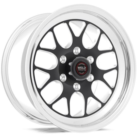 Weld S77 15x10 / 6X5.5 PCD / 6.5in. BS Black Anodized 3.43 ID (Medium Pad)