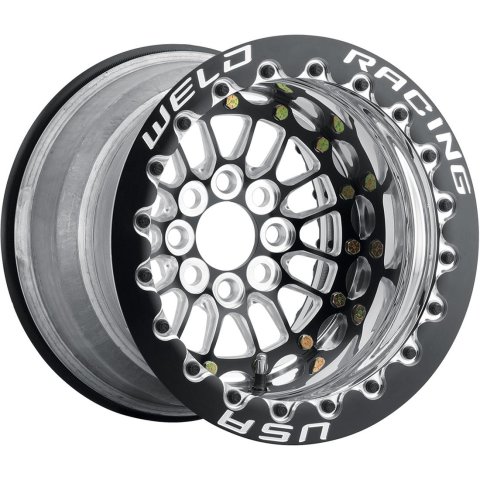 Weld Tuner Import 15x7 / 4x100mm BP / 5in. BS Black CTR Black Single Beadlock MT