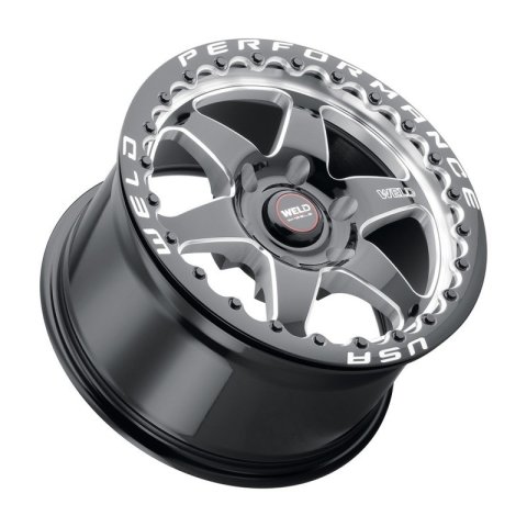 Weld S909 20x11 Ventura 6 Beadlock 6x127 ET36 BS7.375 Gloss BLK MIL DIA 78.1 thumbnail 1