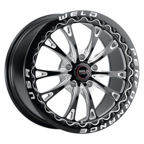 Weld S908 18X10 Belmont Drag Beadlock 5X112 ET40 BS7.1 Gloss Black MIL Dia 78.1 thumbnail 1
