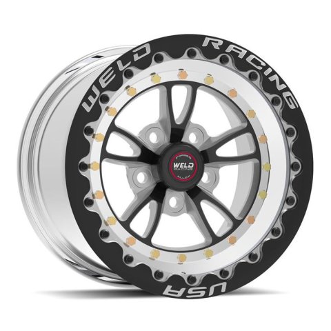 Weld RT Full Throttle 15x10 / 5x4.5 / 7.5in. BS Black Wheel - Single Beadlock thumbnail 3