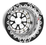 Weld V-Series 15x10 / 5x4.5 BP / 6in. BS Black Wheel - Black Double Beadlock MT thumbnail 2