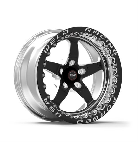 Weld S71 17x9 / 5x4.75 BP / 6.2in. BS Black Wheel (High Pad) - Black Single Beadlock MT
