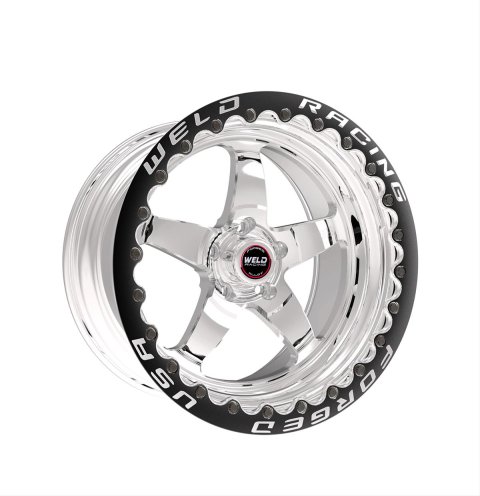 Weld S71 17x10 / 5x4.5 BP / 7.9in. BS Polished Wheel (Low Pad) - Black Single Beadlock MT