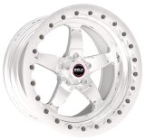Weld S71 17x10.5 / 5x4.5 BP / 7.9in. BS Polished Wheel (Low Pad) - Polished Single Beadlock MT thumbnail 2