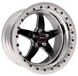 Weld S71 17x12 / 5x4.5 BP / 4.8in. BS Black Wheel (Medium Pad) - Polished Single Beadlock MT thumbnail 2