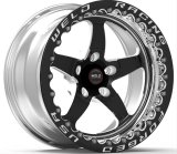 Weld S71 15x14.33 / 5x4.5 BP / 4.5in. BS Black Wheel (Low Pad) - Black Single Beadlock MT thumbnail 1
