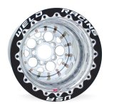 Weld Magnum 2.0 15x10 / 5x4.50 BP / 5in BS Polished Wheel - Black Single Beadlock M/T thumbnail 2