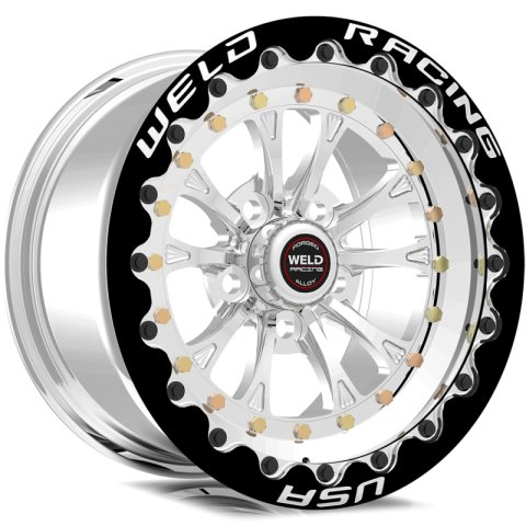 Weld Vitesse 15x10 / 5x120mm BP / 7.5in. BS Polished Wheel - Black Single Beadlock MT thumbnail 4