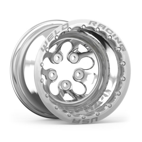 Weld Alpha-1 15x14 / 5x4.75 BP / 4in. BS Wheel - Polished DBL MT thumbnail 1