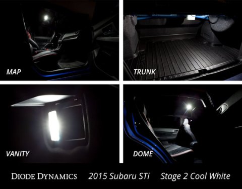 Diode Dynamics 15-19 Subaru WRX Interior Light Kit Stage 1 - Red thumbnail 4