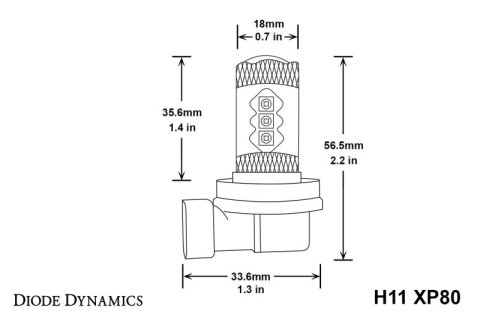 Diode Dynamics H11 XP80 LED - Cool - White (Pair) thumbnail 7