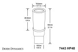 Diode Dynamics 7443 LED Bulb HP48 LED - Amber (Single) thumbnail 7