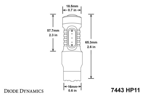 Diode Dynamics 7443 LED Bulb HP11 LED - Cool - White (Pair) thumbnail 7