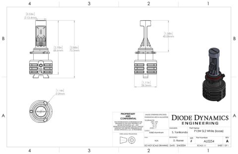 Diode Dynamics P13W/PSX26W HP60 - Cool - White LED Bulbs (Pair) thumbnail 8
