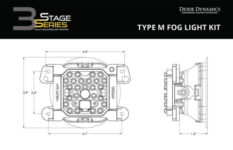 Diode Dynamics SS3 Pro Type M Kit ABL - Yellow SAE Fog thumbnail 5