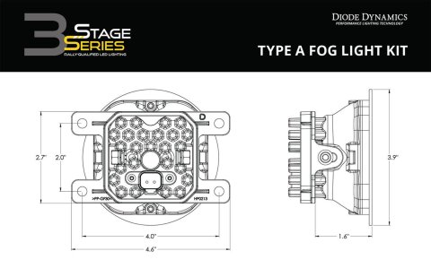 Diode Dynamics SS3 Max Type A Kit ABL - White SAE Fog thumbnail 2
