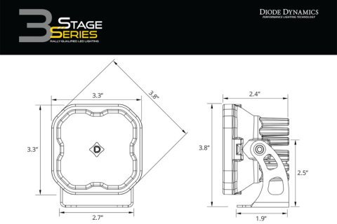 Diode Dynamics SS3 Max ABL - Yellow SAE Fog Standard (Pair) thumbnail 4