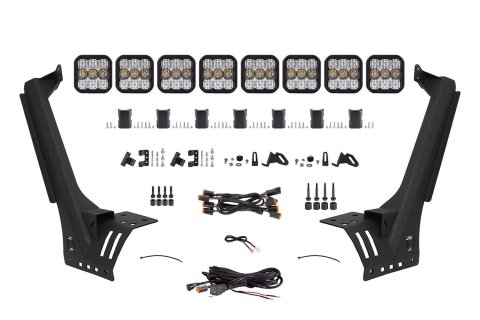 Diode Dynamics Jeep JL SS5 Sport CrossLink Windshield - White Combo Lightbar Kit