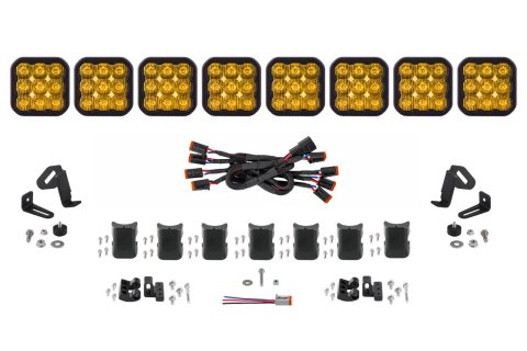 Diode Dynamics SS5 Sport Universal CrossLink 8-Pod Lightbar - Yellow Driving