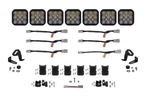 Diode Dynamics SS5 Pro Universal CrossLink 7-Pod Lightbar - White Driving thumbnail 1
