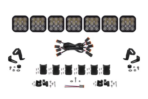 Diode Dynamics SS5 Pro Universal CrossLink 7-Pod Lightbar - White Driving thumbnail 2