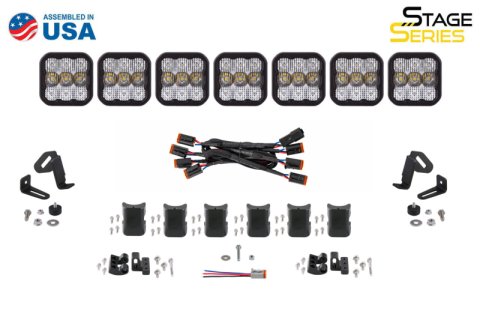 Diode Dynamics SS5 Pro Universal CrossLink 7-Pod Lightbar - White Driving thumbnail 4