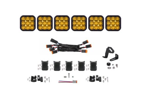 Diode Dynamics SS5 Sport Universal CrossLink 6-Pod Lightbar - Yellow Driving