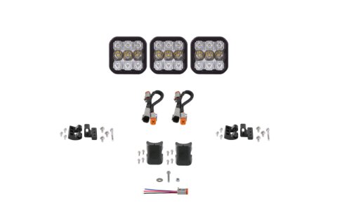Diode Dynamics SS5 Pro Universal CrossLink 3-Pod Lightbar - White Combo thumbnail 1