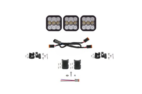 Diode Dynamics SS5 Pro Universal CrossLink 3-Pod Lightbar - White Combo thumbnail 2