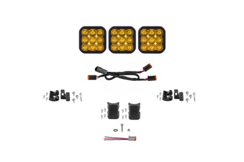 Diode Dynamics SS5 Sport Universal CrossLink 3-Pod Lightbar - Yellow Driving