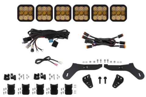 Diode Dynamics 17-20 Ford Raptor SS5 Grille CrossLink Lightbar Kit - Yellow Pro Combo thumbnail 2
