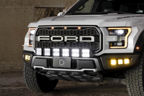 Diode Dynamics 17-20 Ford Raptor SS5 Grille CrossLink Lightbar Kit Sport - White Combo thumbnail 4