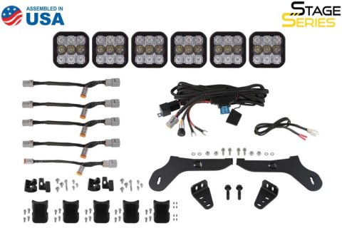 Diode Dynamics 17-20 Ford Raptor SS5 Grille CrossLink Lightbar Kit Sport - White Combo thumbnail 6