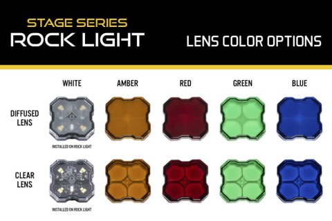 Diode Dynamics Stage Series Rock Lights - Amber Clear Lens thumbnail 3