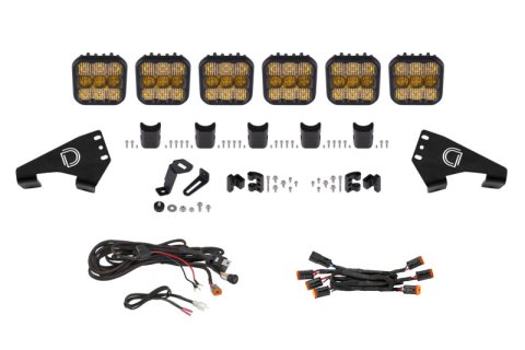 Diode Dynamics 20-Present Polaris RZR SS5 Sport CrossLink Roof - Yellow Combo Lightbar Kit thumbnail 2