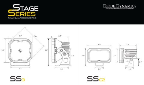Diode Dynamics 2024+ Toyota Tacoma SS3 LED Ditch Light Kit- Sport White Combo thumbnail 9