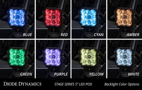 Diode Dynamics 17-24 Can-Am Maverick X3 SS5 Stage Series Ditch Light Kit - Sport Yellow Combo thumbnail 7
