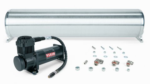 Air Lift 28in FLO Tank w/ Viair 444c Black Compressor (Incl. Fittings & Tank Mounting Hardware) thumbnail 1