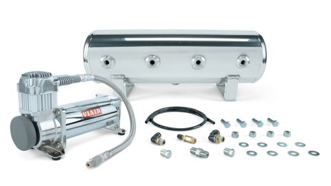 Air Lift 2.5 Gal. Polished Tank w/ Viair 444c Chrome Compressor (Incl. Fittings & Mounting Hardware) thumbnail 1