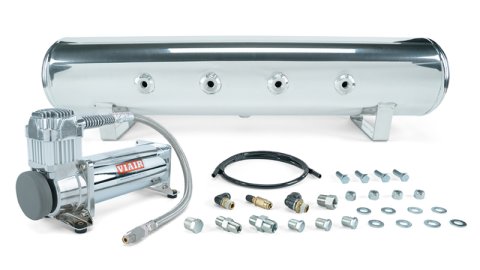 Air Lift 4 Gal. 7-Port Tank w/ Viair 444c Chrome Compressor (Incl. Fittings & Mounting Hardware) thumbnail 1